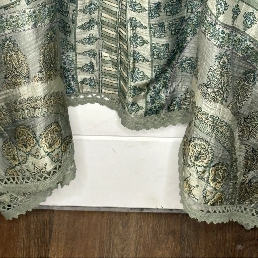 Soft Surroundings Women’s Jardin Majorelle Sage Asymmetrical Maxi Dress Size 1X - Picture 5 of 11